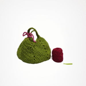 preorder 3 5 hari | tas rajut mini serut handmade wanita – hijau army olive